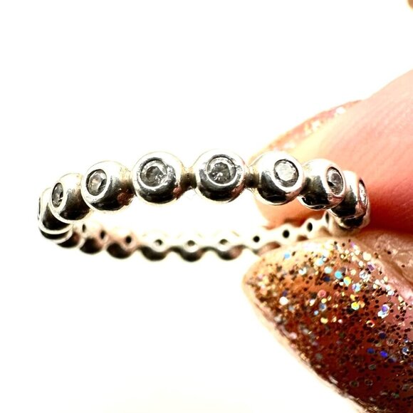 Pandora Eternity Ring Sterling Silver Size 6 - Picture 3 of 5